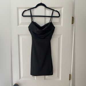 Black cowl neck dress